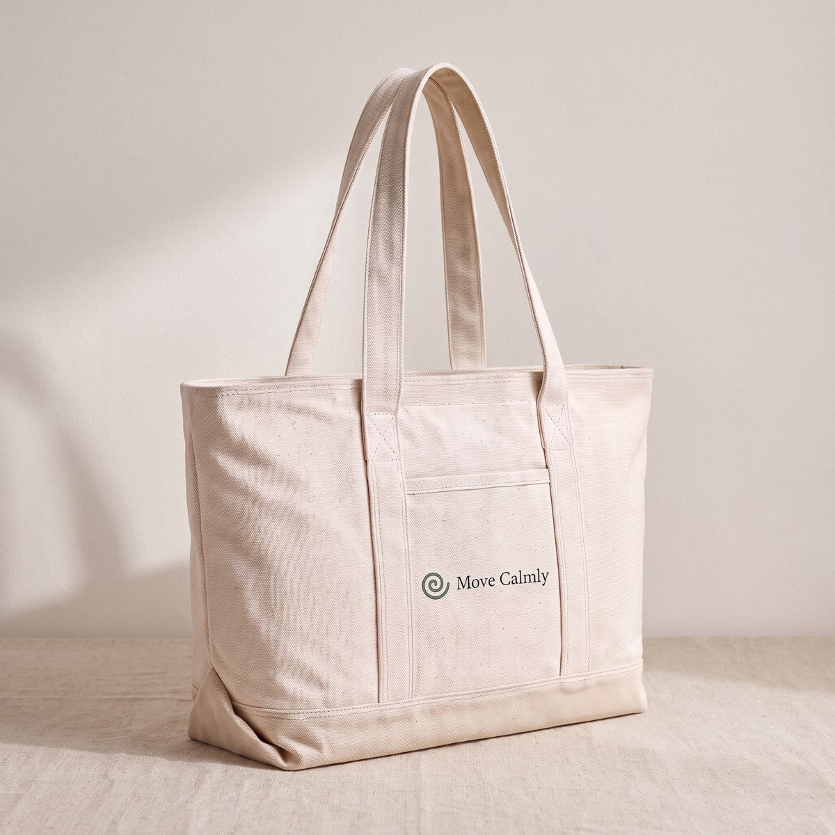 Move Calmly bone canvas carry bag